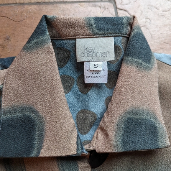 silk wool KAY CHAPMAN button loop jacket top S - Picture 11 of 11